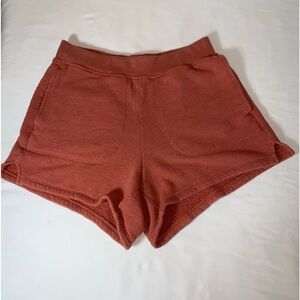Madewell MWL Airyterry Stitched Pocket  Lounge Shorts, Cotton, Burnt Orange